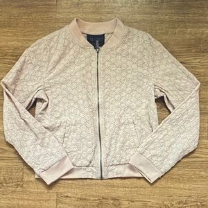 Halogen Light Pink Lace Bomber Jacket